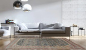 Graham GRA-01 Blue/Persimmon Area Rug - Magnolia Home by Joanna Gaines Room Scene Graham GRA-01 Blue/Persimmon Area Rug - Magnolia Home by Joanna Gaines Room Scene
