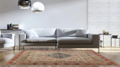 Graham GRA-03 Persimmon/Antique Ivory Area Rug - Magnolia Home by Joanna Gaines Room Scene Graham GRA-03 Persimmon/Antique Ivory Area Rug - Magnolia Home by Joanna Gaines Room Scene