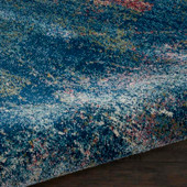 Nourison Fusion FSS17 Blue/Multi Colored Area Rug Texture Nourison Fusion FSS17 Blue/Multi Colored Area Rug Texture