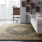 Nourison Living Treasures LI15 Grey/Ivory Area Rug Room Scene Nourison Living Treasures LI15 Grey/Ivory Area Rug Room Scene