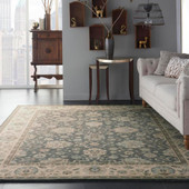 Nourison Living Treasures LI16 Grey/Ivory Area Rug Room Scene Nourison Living Treasures LI16 Grey/Ivory Area Rug Room Scene