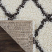 Nourison Luxe Shag LXS02 White Area Rug Backing Nourison Luxe Shag LXS02 White Area Rug Backing
