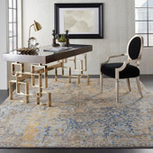 Nourison Majestic MST01 Beige/Blue Area Rug Room Scene Nourison Majestic MST01 Beige/Blue Area Rug Room Scene