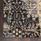 Nourison Majestic MST01 Black Area Rug Corner