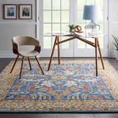 Nourison Majestic MST02 Denim Blue Area Rug Room Scene Nourison Majestic MST02 Denim Blue Area Rug Room Scene