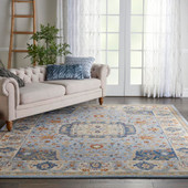 Nourison Majestic MST03 Light Blue Area Rug Room Scene Nourison Majestic MST03 Light Blue Area Rug Room Scene