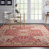Nourison Majestic MST04 Red Area Rug Room Scene Nourison Majestic MST04 Red Area Rug Room Scene