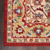 Nourison Majestic MST04 Red Area Rug Corner