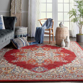 Nourison Majestic MST05 Red Area Rug Room Scene Nourison Majestic MST05 Red Area Rug Room Scene
