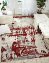 Nourison Maxell MAE14 Ivory/Red Area Rug Room Scene Nourison Maxell MAE14 Ivory/Red Area Rug Room Scene