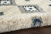 Nourison Oslo Shag OSL03 Ivory/Blue Area Rug Texture Nourison Oslo Shag OSL03 Ivory/Blue Area Rug Texture