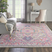 Nourison Passion PSN20 Light Grey/Pink Area Rug Room Scene Nourison Passion PSN20 Light Grey/Pink Area Rug Room Scene