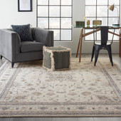Nourison Silky Textures SLY08 Ivory/Grey Area Rug Room Scene Nourison Silky Textures SLY08 Ivory/Grey Area Rug Room Scene