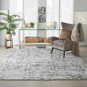 Nourison Symmetry SMM03 Ivory/Taupe Area Rug Room Scene Nourison Symmetry SMM03 Ivory/Taupe Area Rug Room Scene