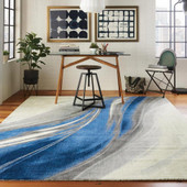 Nourison Twilight TWI28 Ivory/Grey/Blue Area Rug Room Scene Nourison Twilight TWI28 Ivory/Grey/Blue Area Rug Room Scene