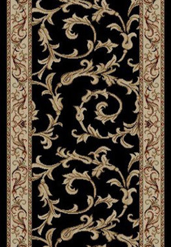 Concord Global Trading Jewel 4393 Black 2'3" (27") Wide Hall and Stair Runner