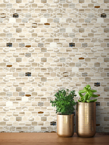 Coastline La Jolla Beige Lantern Glass Mosaic Tile - Carpet & Tile