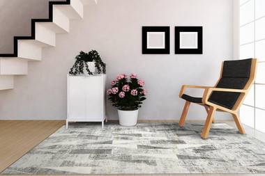 新品 ATELIER BETON RUG MAT チャコール 47×76cm Dynamic Rugs Zen 8340-900 Grey Area Rug - Carpetmart.com - Carpet