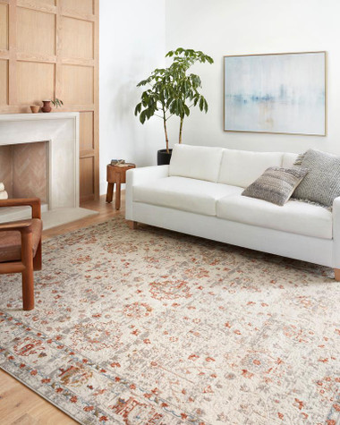 to1 RE:ALIZE realize ウンギ ポラロイド Loloi II Estelle EST-01 Ivory Rust Area Rug - Carpetmart.com