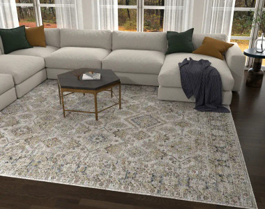 Kas Avani 8400 Ivory Damascus Area Rug | Carpetmart.com - Carpet