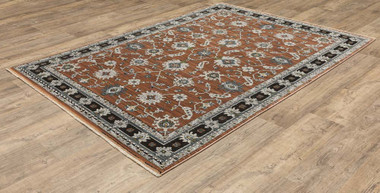 Oriental Weavers Keira KEI05 Rust Grey Area Rug | Carpetmart.com