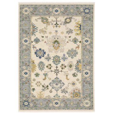 Oriental Weavers Lucca 846H Ivory Blue Area Rug | Carpetmart.com
