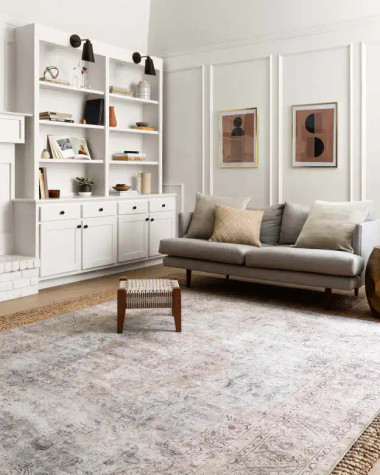 ララルーチュ Loloi II Loren LQ-04 Silver Slate Area Rug - Carpetmart.com