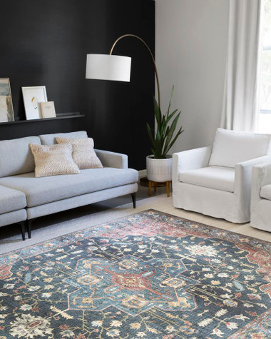Loloi Skye SKY-08 Denim/Brick Rug - Carpet & Tile Mart