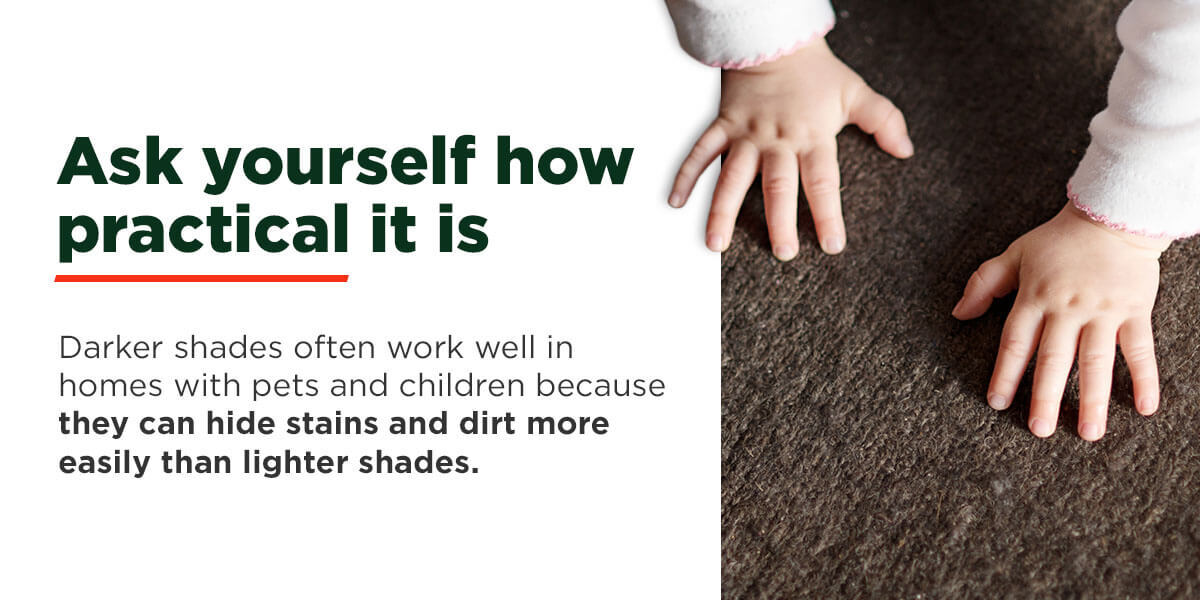 darker carpet works well for homes with pets and children