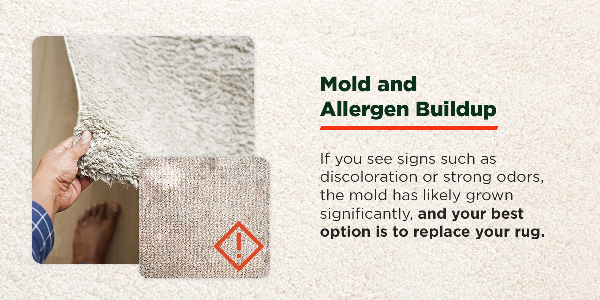mold and allergen buildup replace rug
