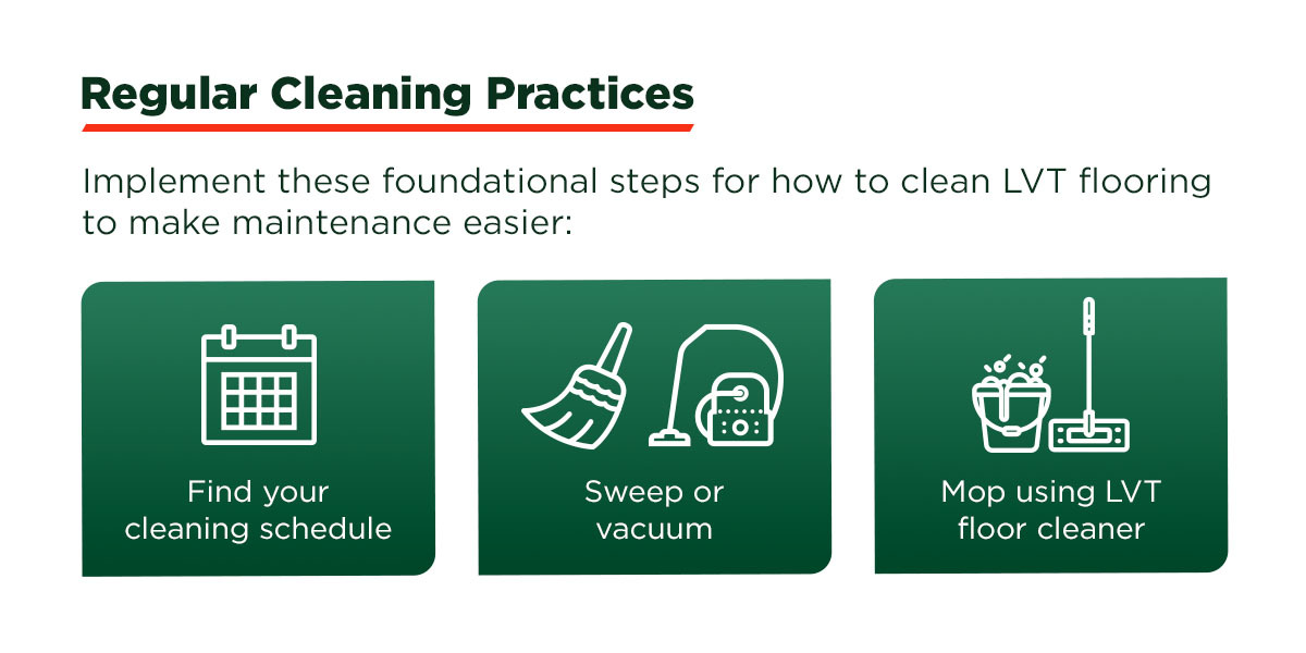 regular cleaning practices for LVT