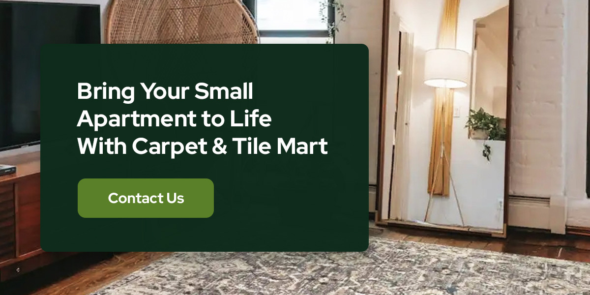 bring your small apartment to life with a new rug