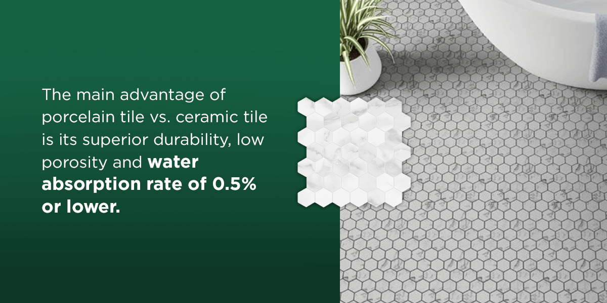 main advantage of porcelain tile