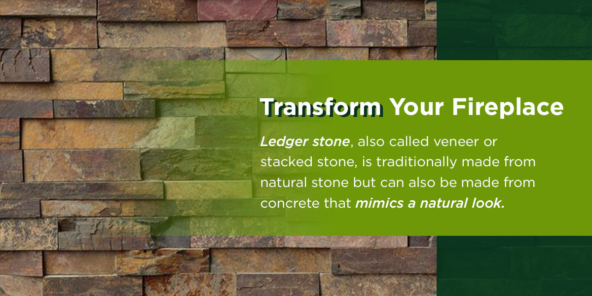 transform your fireplace with ledger stone