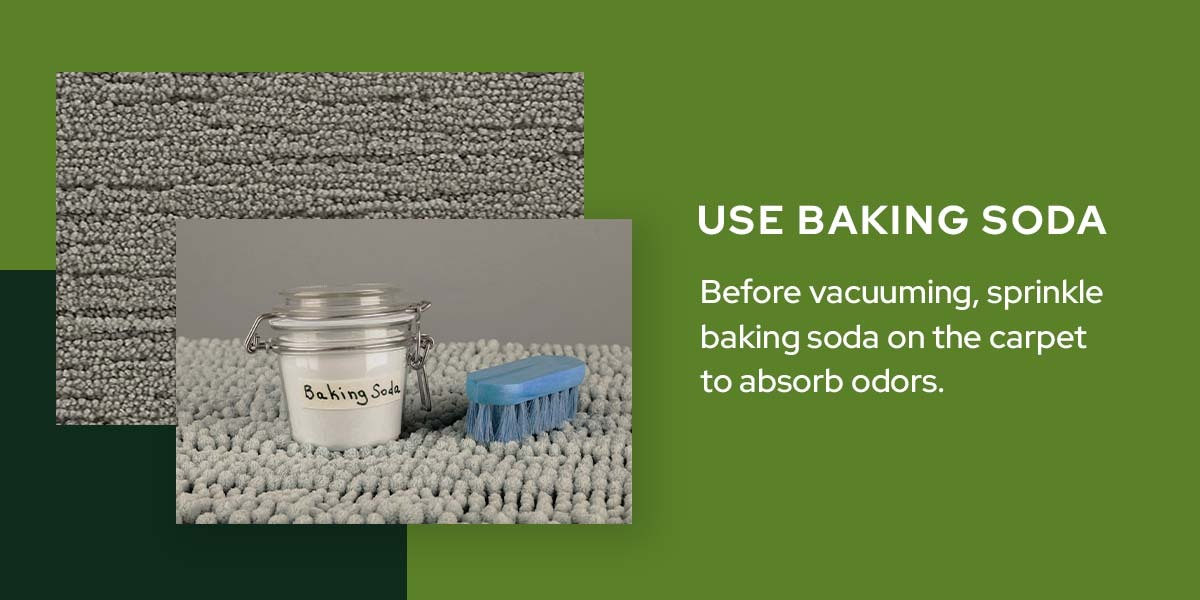 use baking soda to remove odor from carpet