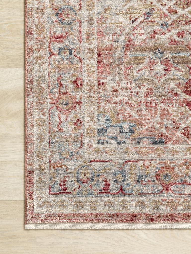 Loloi Claire CLE-01 Red/Ivory Area Rug Corner