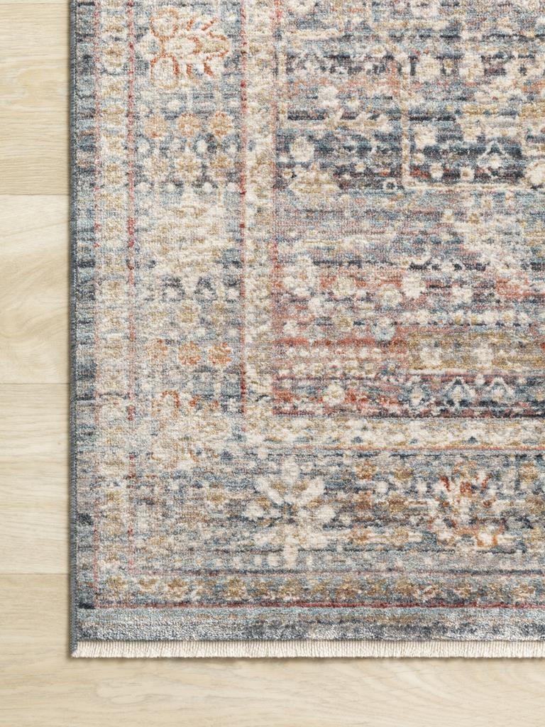 Loloi Claire CLE-06 Blue/Sunset Area Rug Corner