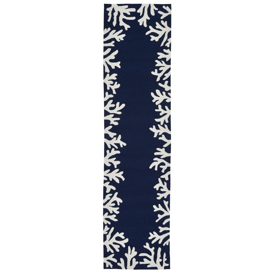 Liora Manne Capri 1620/33 Coral Border Navy Runner Area Rug