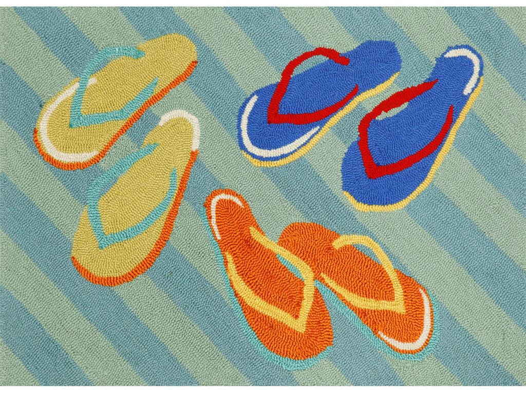 Liora Manne Frontporch 1405/03 Flip Flops Blue Area Rug