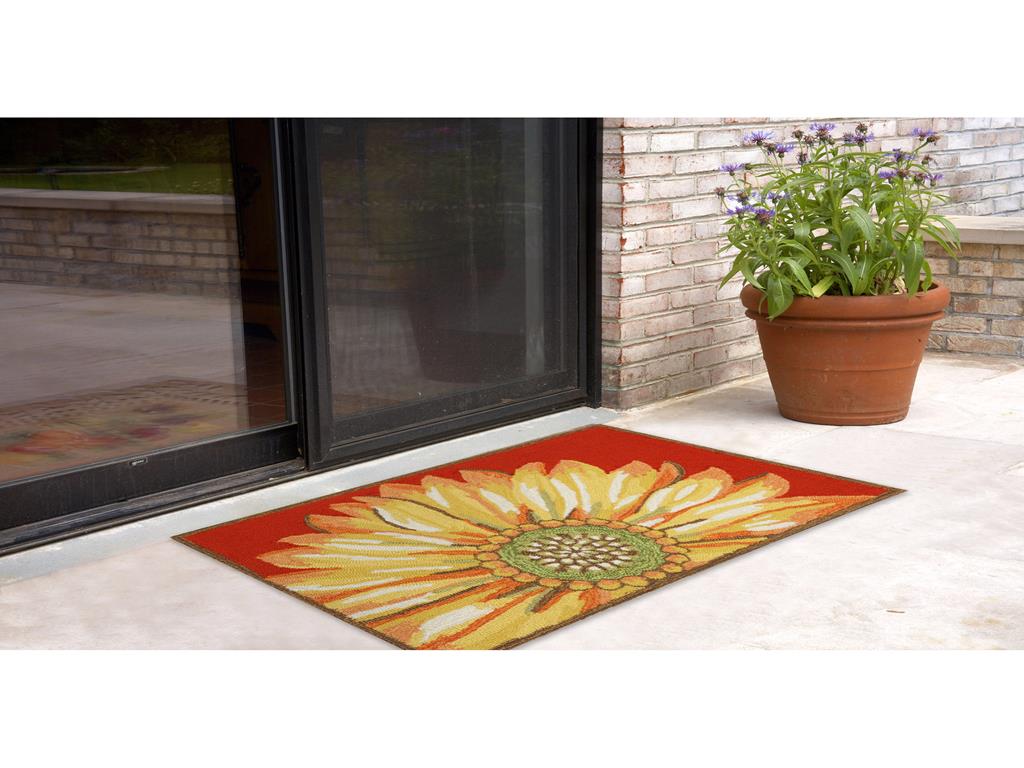 Liora Manne Frontporch 1417/24 Sunflower Red Area Rug  Carpet Mart