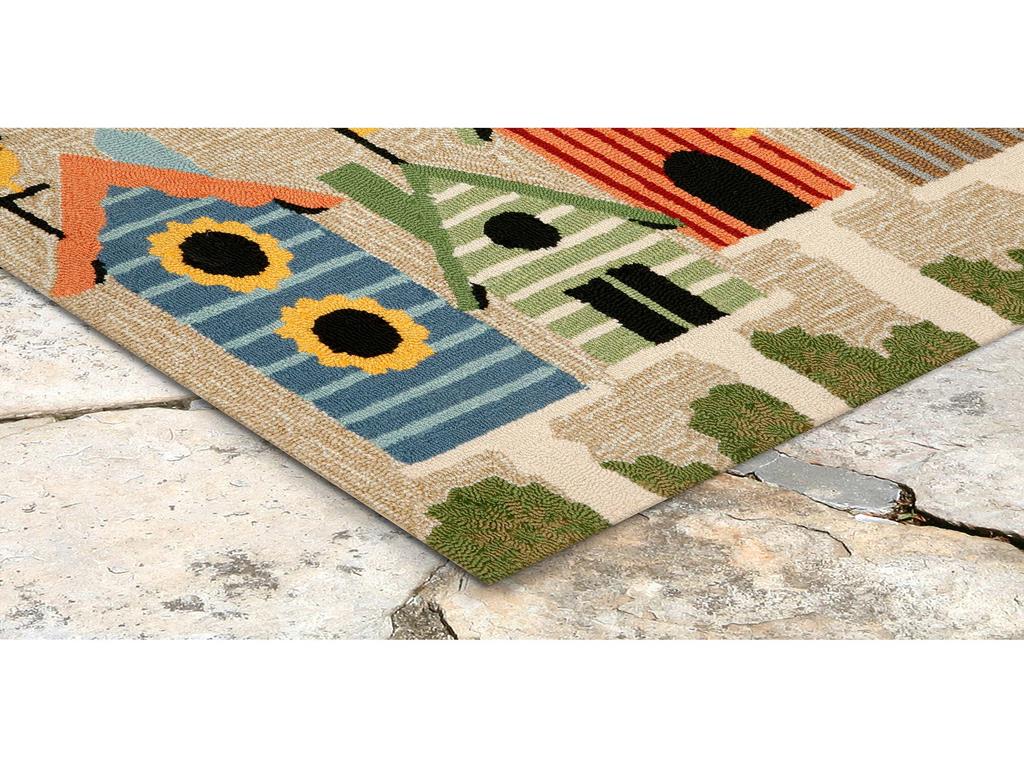 Liora Manne Frontporch 1441/44 Birdhouses Multi Area Rug Corner