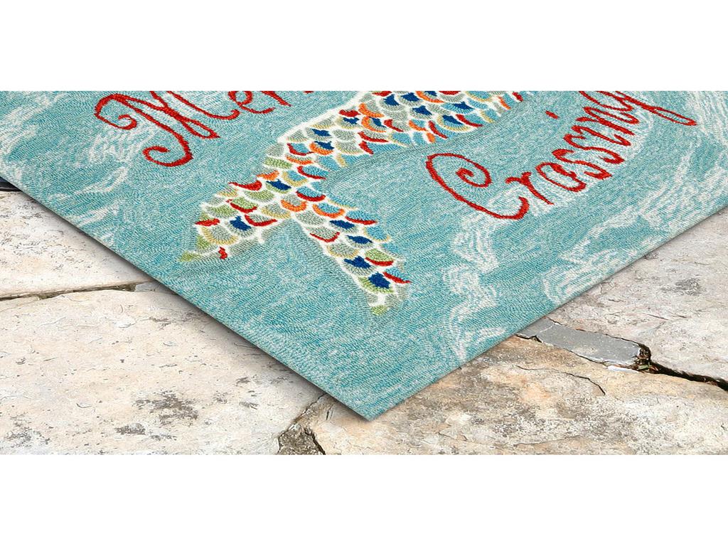 Liora Manne Frontporch 1448-03 Mermaid Crossing Water Area Rug Corner