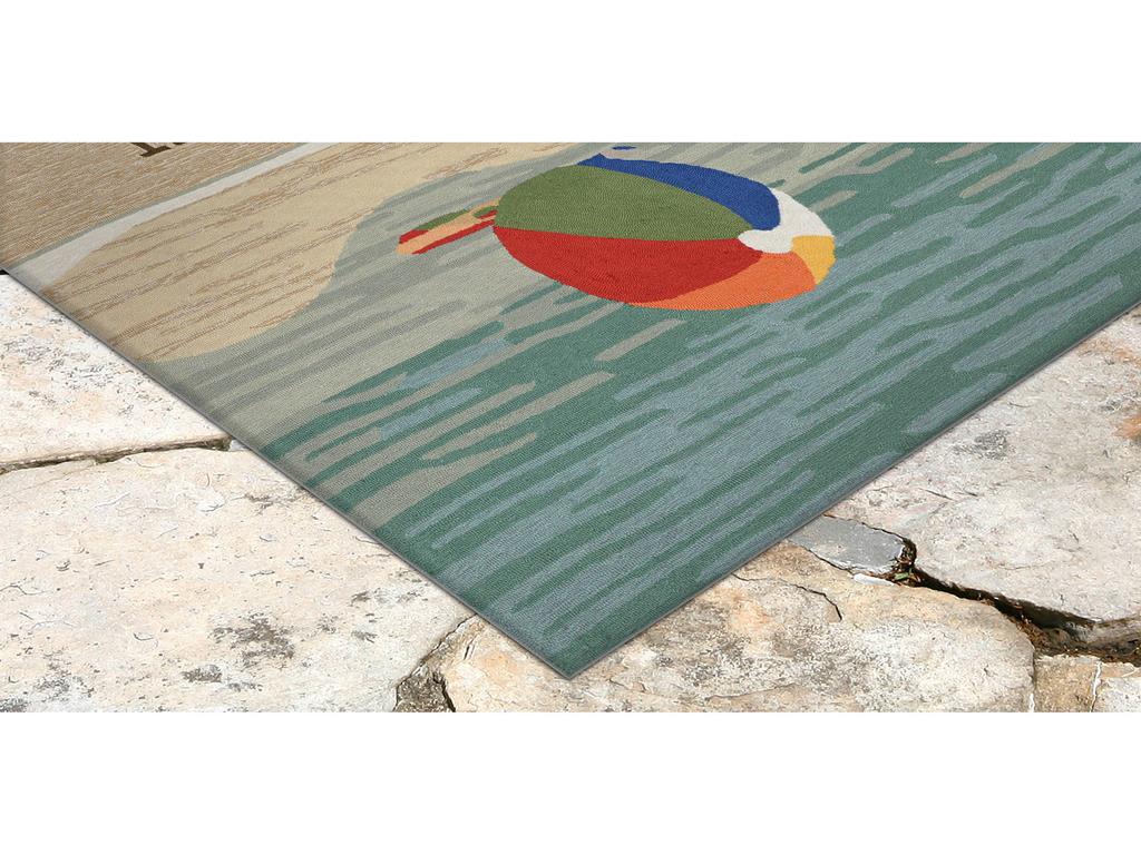 Liora Manne Frontporch 1516/12 Lifes A Beach Sand Area Rug Corner