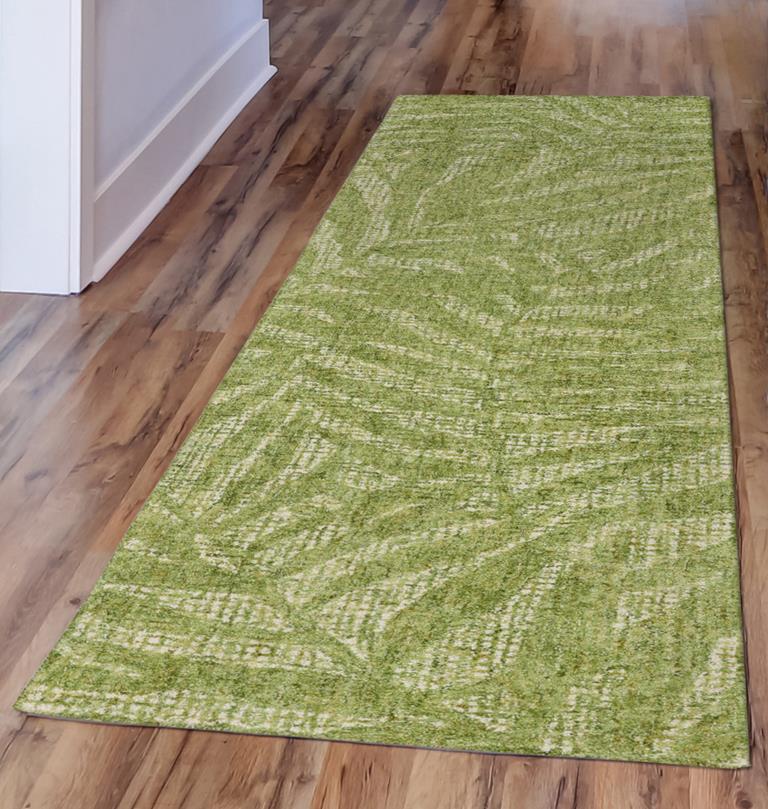 Liora Manne Savannah 9500/06 Olive Branches Green Runner Area Rug