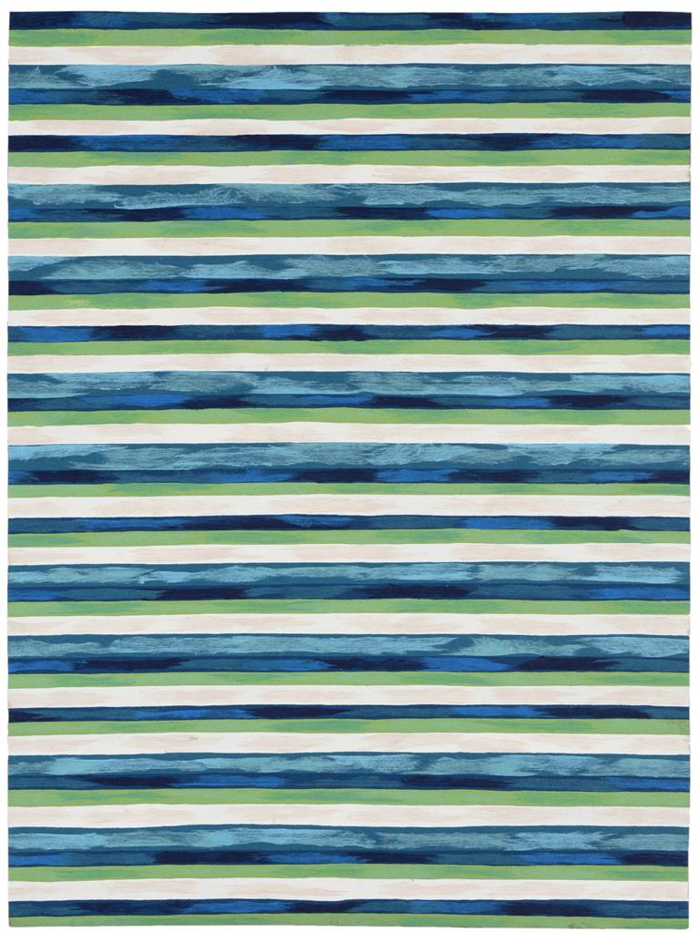 Liora Manne Visions II 4313/03 Painted Stripes Cool Area Rug