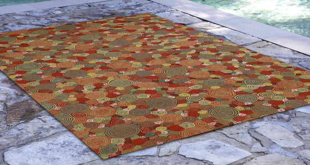 Liora Manne Visions III 3102/24 Giant Swirls Fiesta Area Rug Room Scene 2