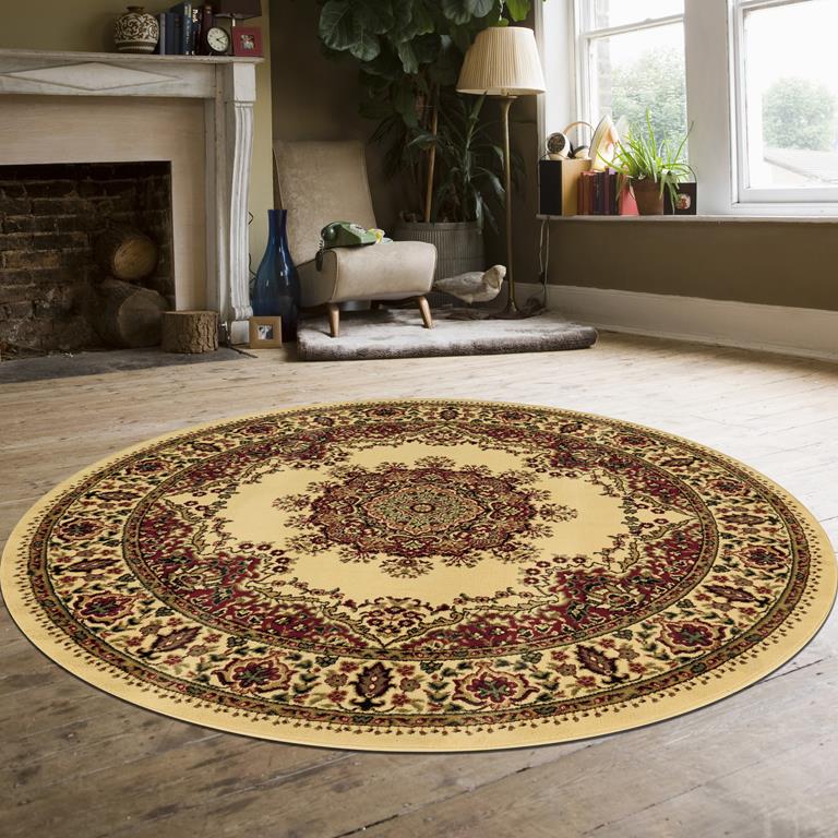 Radici Castello 1191 Ivory Round Area Rug Room Scene