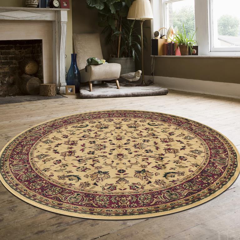 Radici Castello 953 Ivory Round Area Rug Room Scene