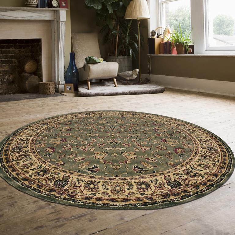 Radici Castello 953 Sage Round Area Rug Room Scene