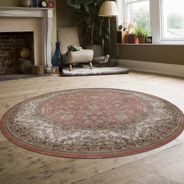 Radici Garda 3810 Terracotta Round Area Rug Room Scene